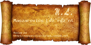 Maszarovics Lóránt névjegykártya